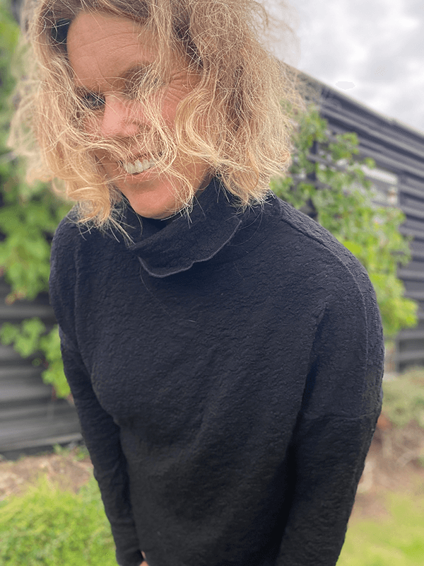 4501 Genser, Black, Bubble Wool