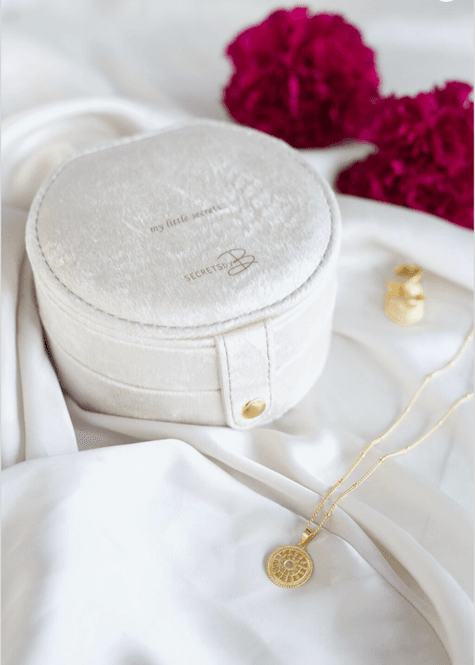 Hovedbilde Smykkeskrin Medium Rundt, 2 etasjer, Beige