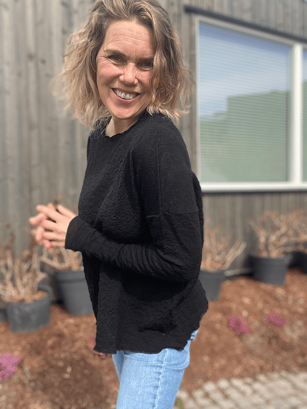 4504 Genser, Black, Bubble Wool