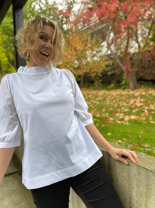 Hovedbilde 13005 Bluse Puff, Hvit, Poplin