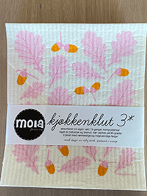 Hovedbilde Kjøkkenklut Eik, Rosa, 3 pk