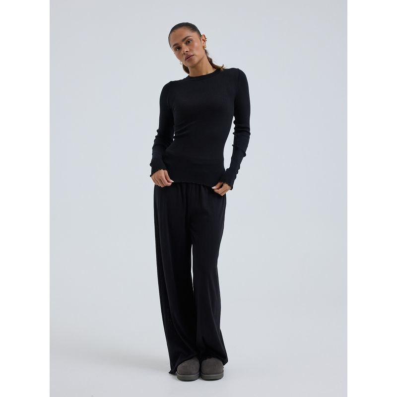 Wooly T-Genser, Black, Merino / Silke