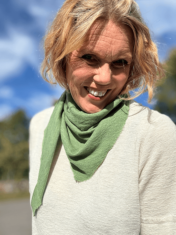 1055 Knit Kerchief TriangelSkjerf (M), Grasshopper Melange, Merino