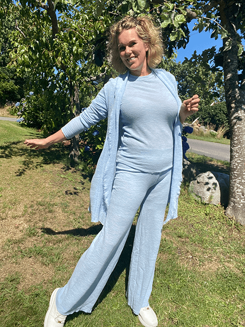 Hovedbilde 3010 Bukse Lang, Sky Blue Melange, Merino