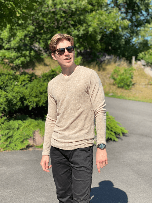 Hovedbilde 4020 RAM Genser V, Merino, Sand Melange