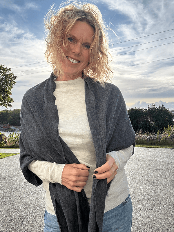 1063 Sjal Curling, Anthrasite Melange, Merino