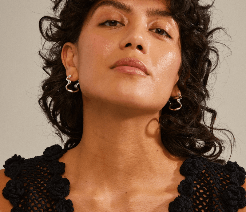 MOON Resirkulert Hoops, Sølvbelagt