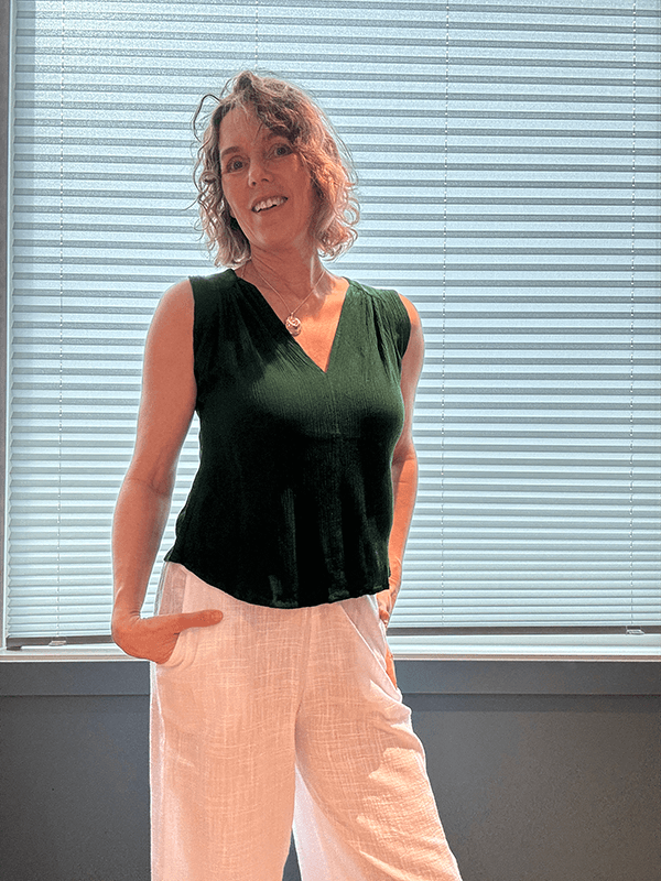 Venice Topp, Forest, Rayon Crinckle