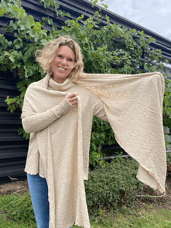 1503 Skjerf 58x200cm, Almond Milk, Bubble Wool
