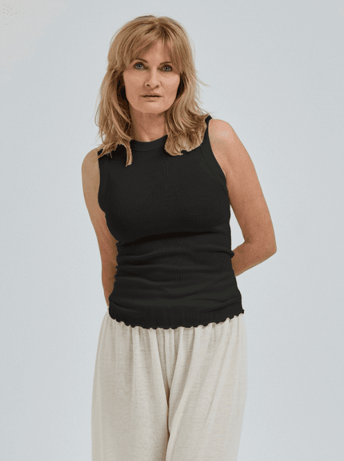 Hovedbilde Wooly Tank Topp, Merino / Silke, Black