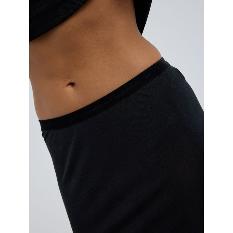 Silk Sporty Skirt, UnderSkjørt, Black, Silke