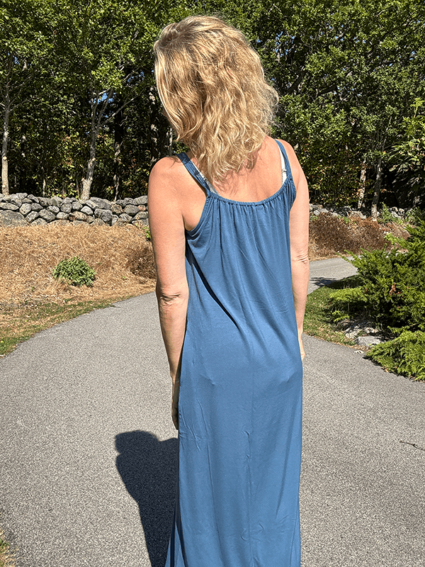 7622 Strap Dress, Denim Blue, Bamboo