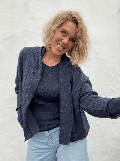 Hovedbilde 8503 Cardigan, Midnight Blue Melange, Bubble Wool