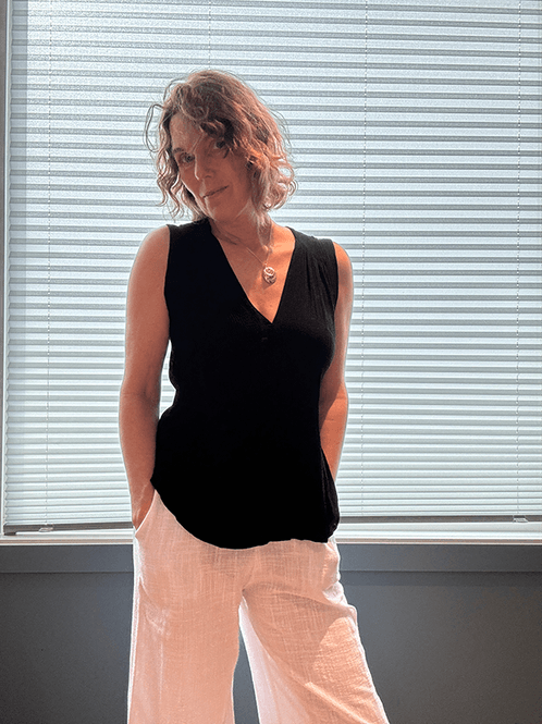 Hovedbilde Venice Topp, Sort, Rayon Crinckle