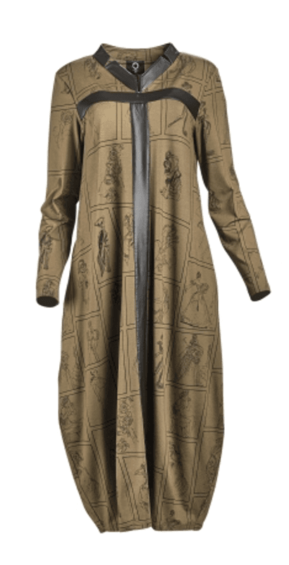 5036 Kjole Cartoon, Army / Black, Viskose