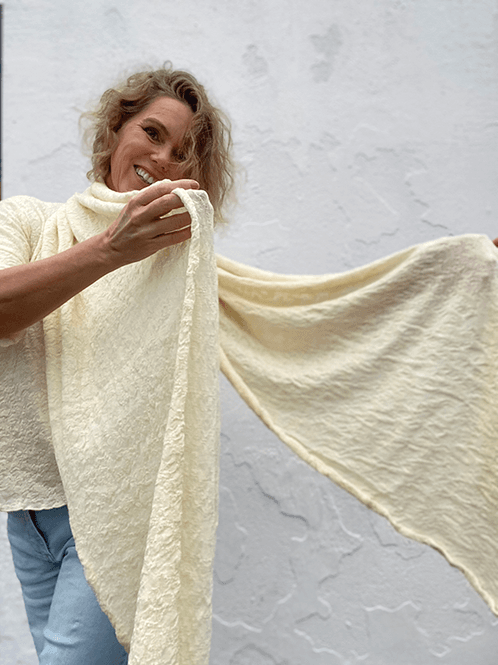 Hovedbilde 1503 Skjerf 58x200cm, Raw White, Bubble Wool