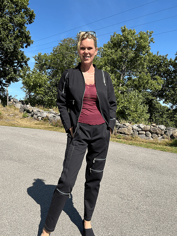 4166 Bukse Stretch, Smal, Black, Bomull
