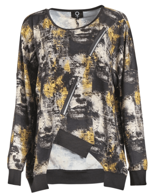 0161 Topp Lady, Black / Multi, Viskose