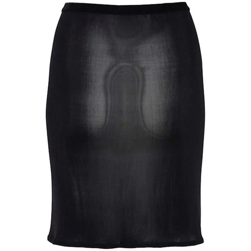 Silk Sporty Skirt, UnderSkjørt, Black, Silke