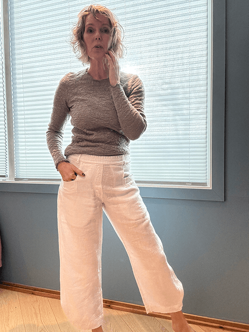 Hovedbilde 11027 Bukse Barrel, White, Lin