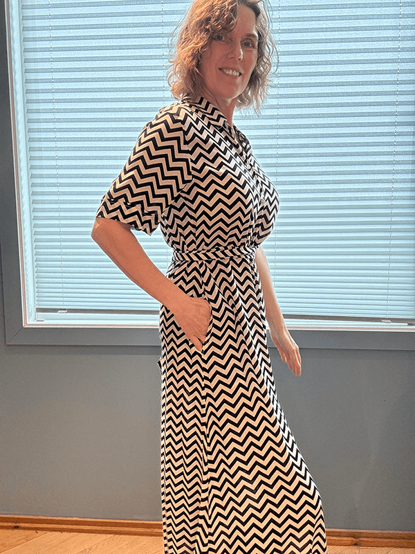 Lucca Kjole Zig Zag, Black / White, Rayon