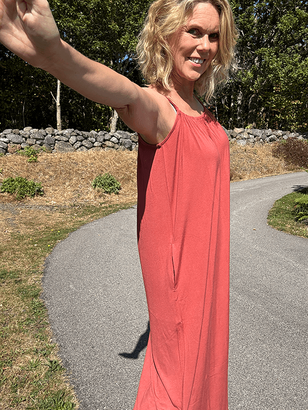 7622 Strap Dress, Tarracotta, Bamboo