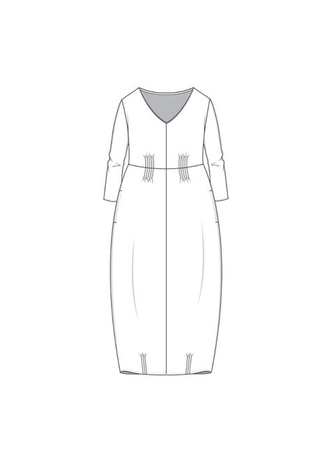 Hovedbilde PreOrder: 11039 Dress Long, V-neck,Lin,  XS-XXL