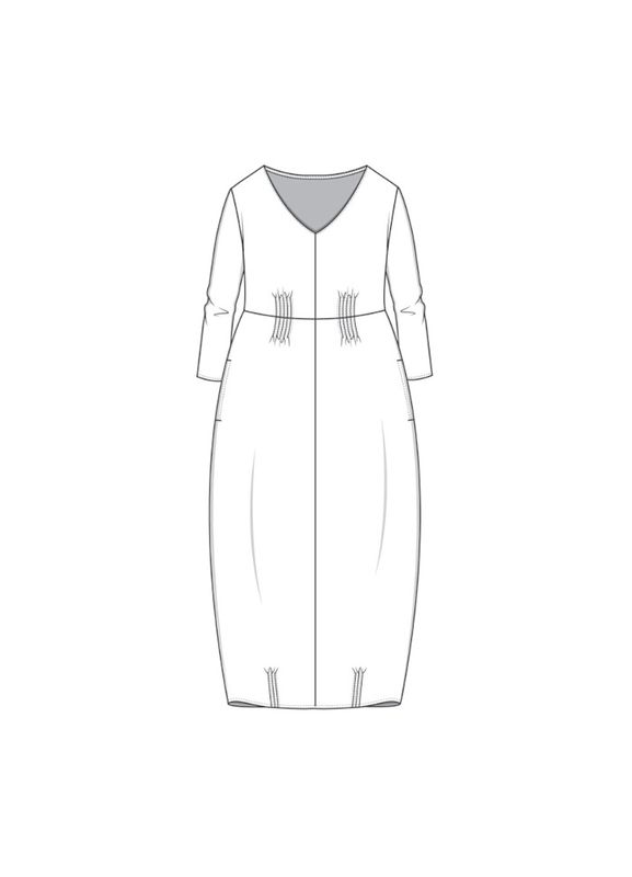 PreOrder: 11039 Dress Long, V-neck,Lin,  XS-XXL