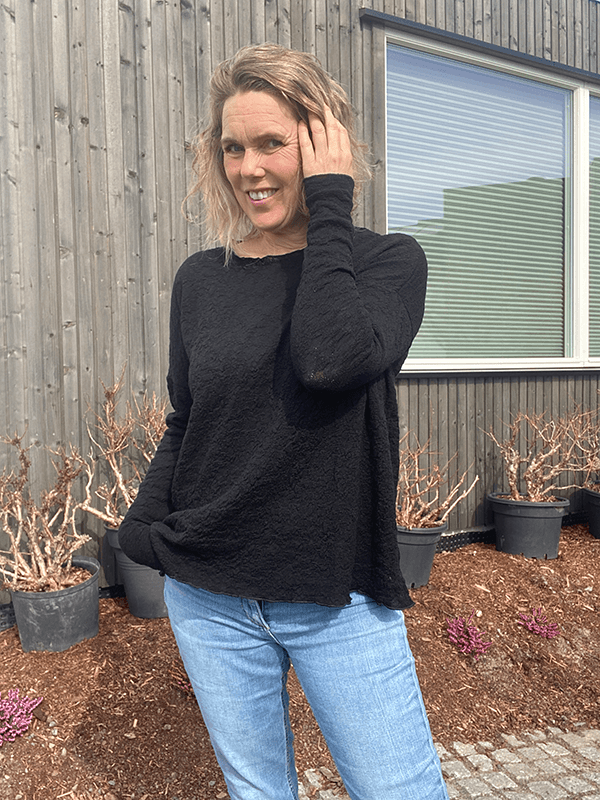 4504 Genser, Black, Bubble Wool