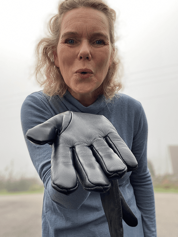 Sondrio Hansker, Skinn, Black