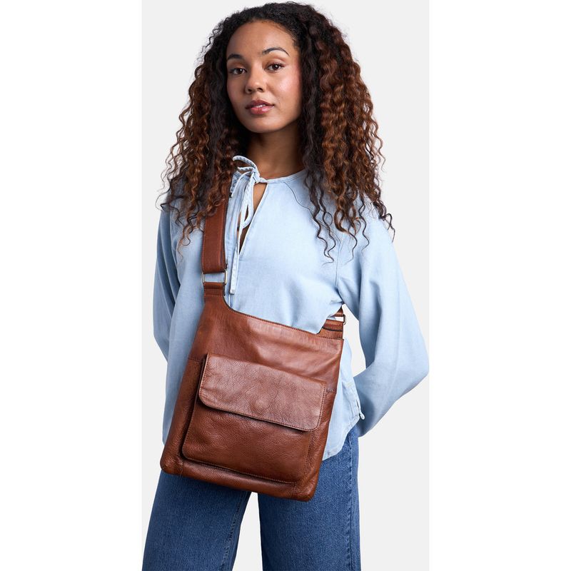 Sara Big Crossover, Walnut, Skinn