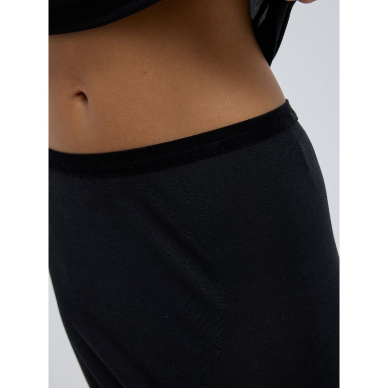 Silk Sporty Skirt, UnderSkjørt, Black, Silke