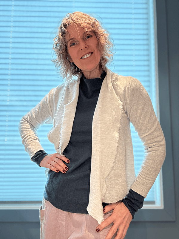 8013 Cardigan Kort, Pearl Grey Melange, Merino