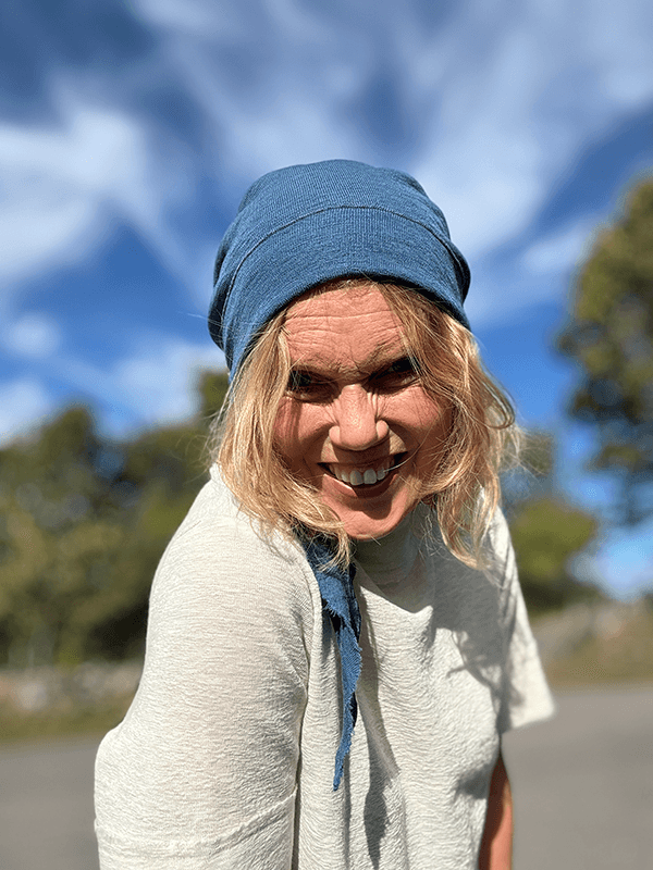 1055 Knit Kerchief TriangelSkjerf (M), Denim Blue, Merino