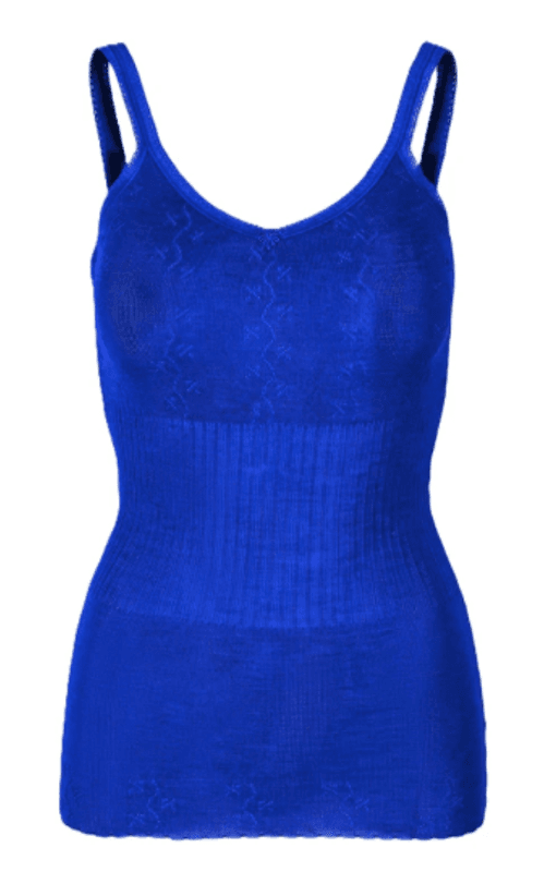 Vintage Lace Camisole, Merino / Silke, Cobalt Blue