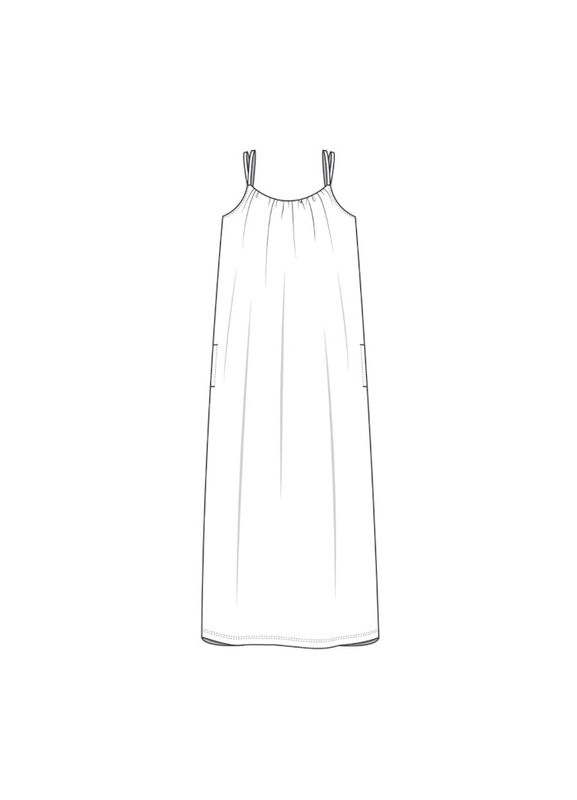 7622 Strap Dress, Denim Blue, Bamboo