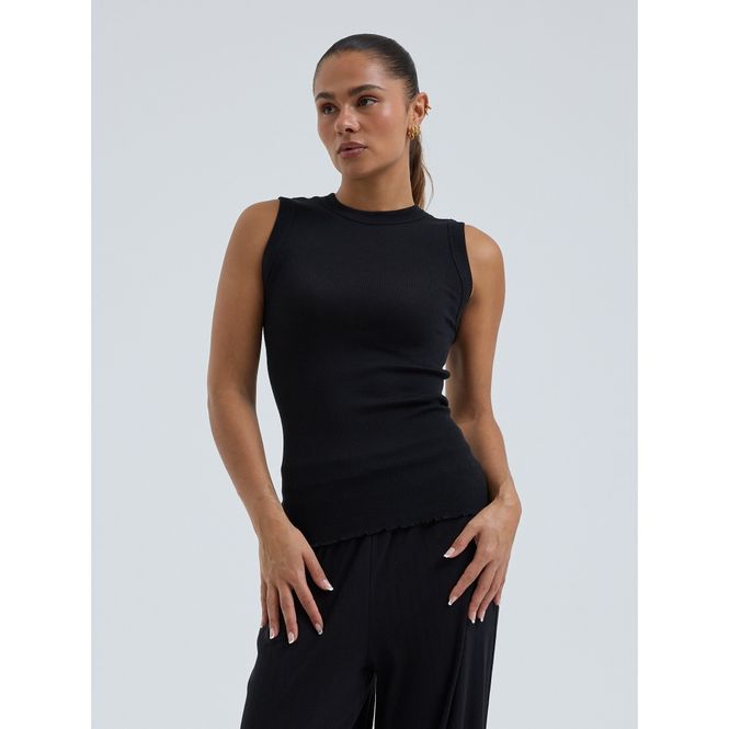 Hovedbilde Wooly Tank Topp, Black, Merino / Silke