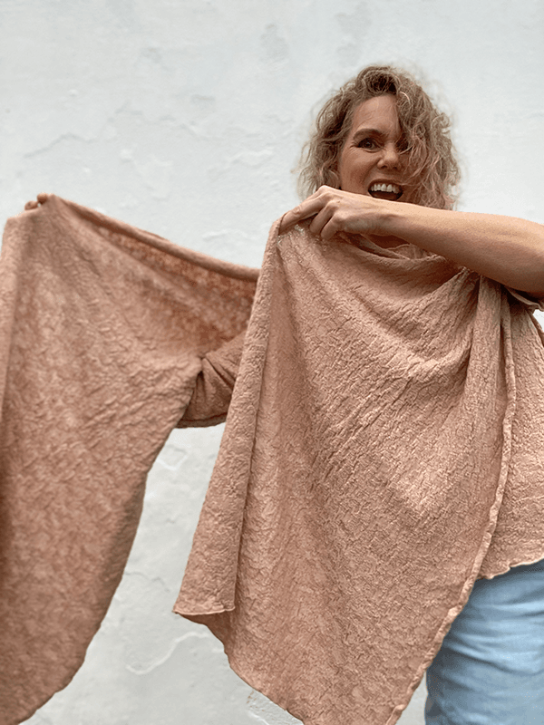 1503 Skjerf 58x200cm, Nude, Bubble Wool