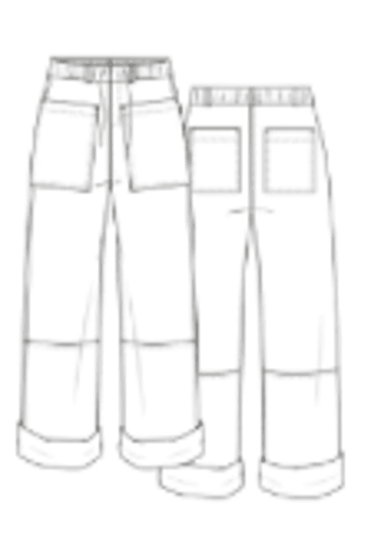 11033 Bukse Patch Pockets, Stormy Sea, Lin